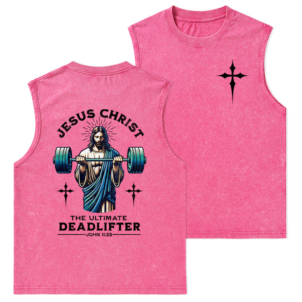 The Ultimate Deadlifter Christian Washed Tank Top