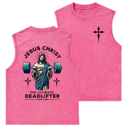 The Ultimate Deadlifter Christian Washed Tank Top