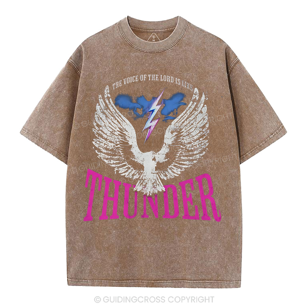 The Voice Of The Lord Is Like Thunder Christian Washed T-Shirt