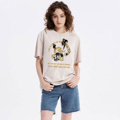 The Wages Of Sin Is Death Christian Washed T-Shirt