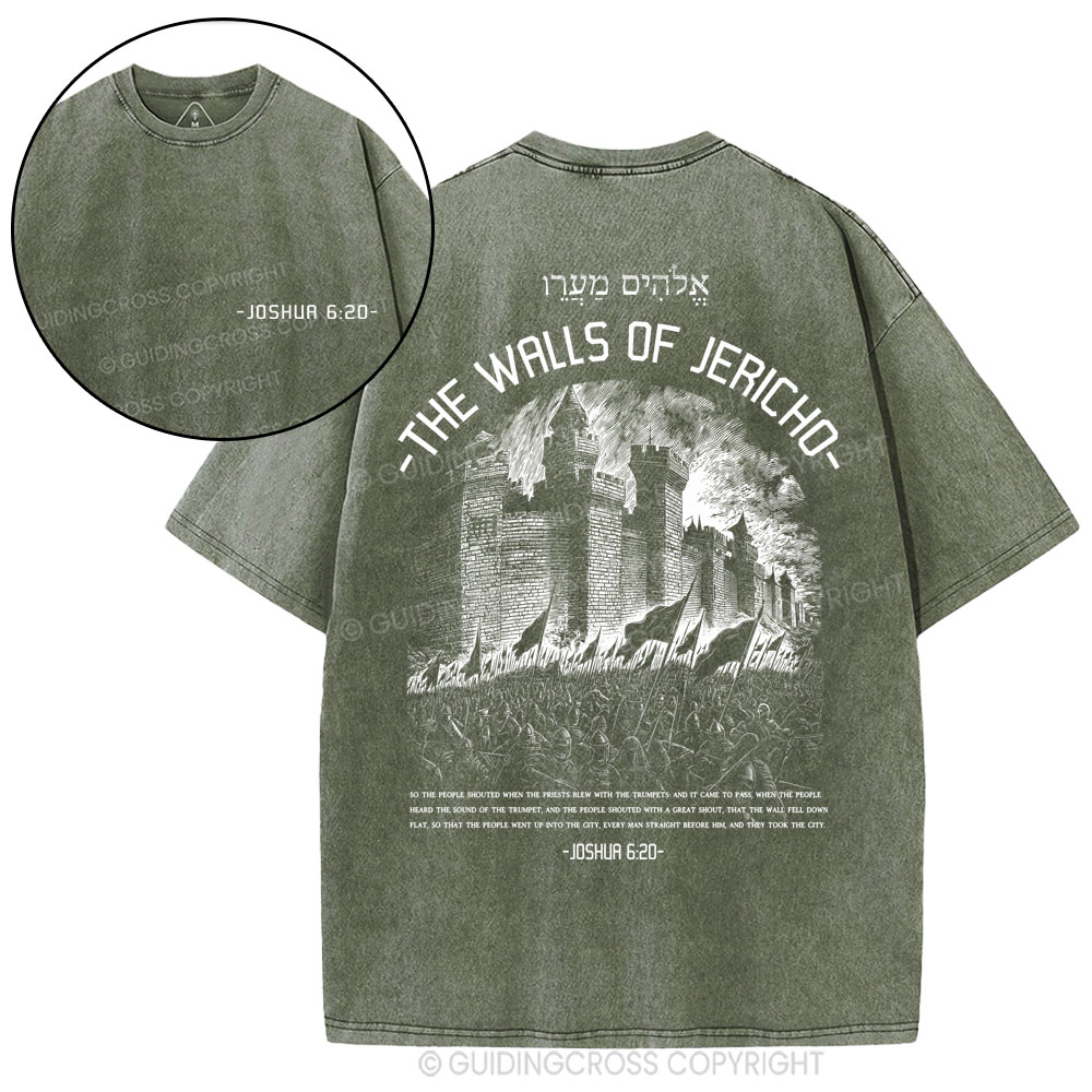The Walls Of Jericho Christian Washed T-Shirt