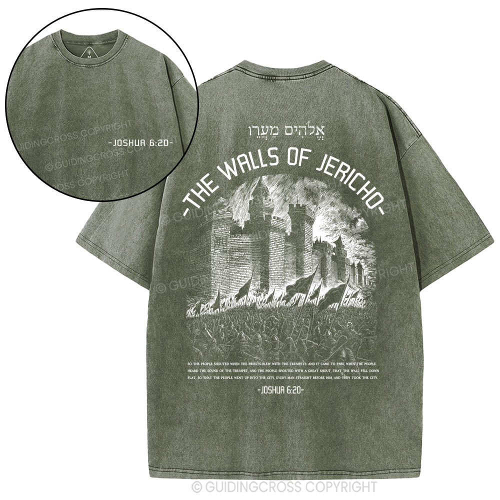 The Walls Of Jericho Christian Washed T-Shirt