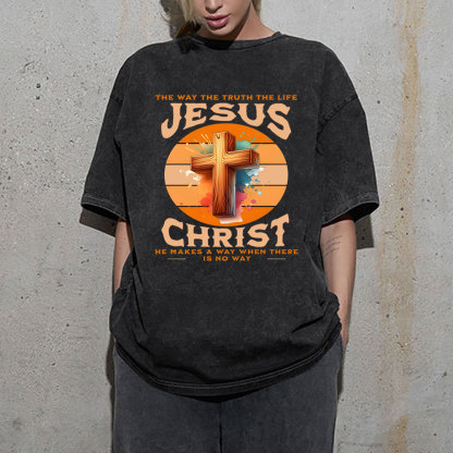 The Way The Truth Christian Washed T-Shirt