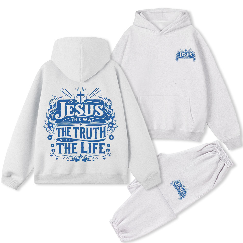 The Way The Truth The Life Christian Premium Fleece Hoodie Set