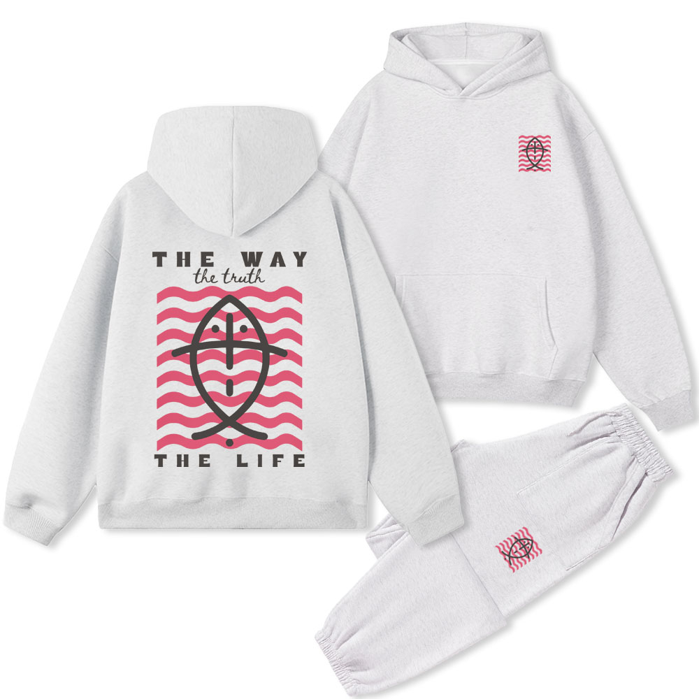 The Way The Truth The Life Christian Premium Fleece Hoodie Set