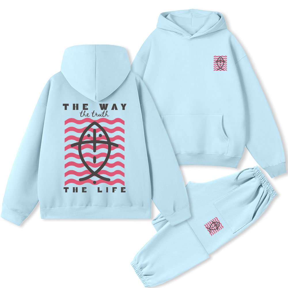 The Way The Truth The Life Christian Premium Fleece Hoodie Set