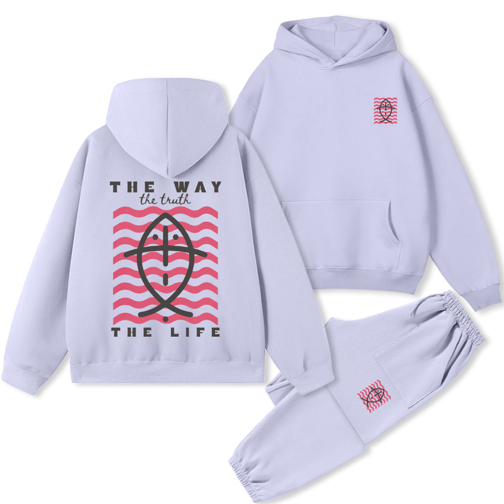 The Way The Truth The Life Christian Premium Fleece Hoodie Set