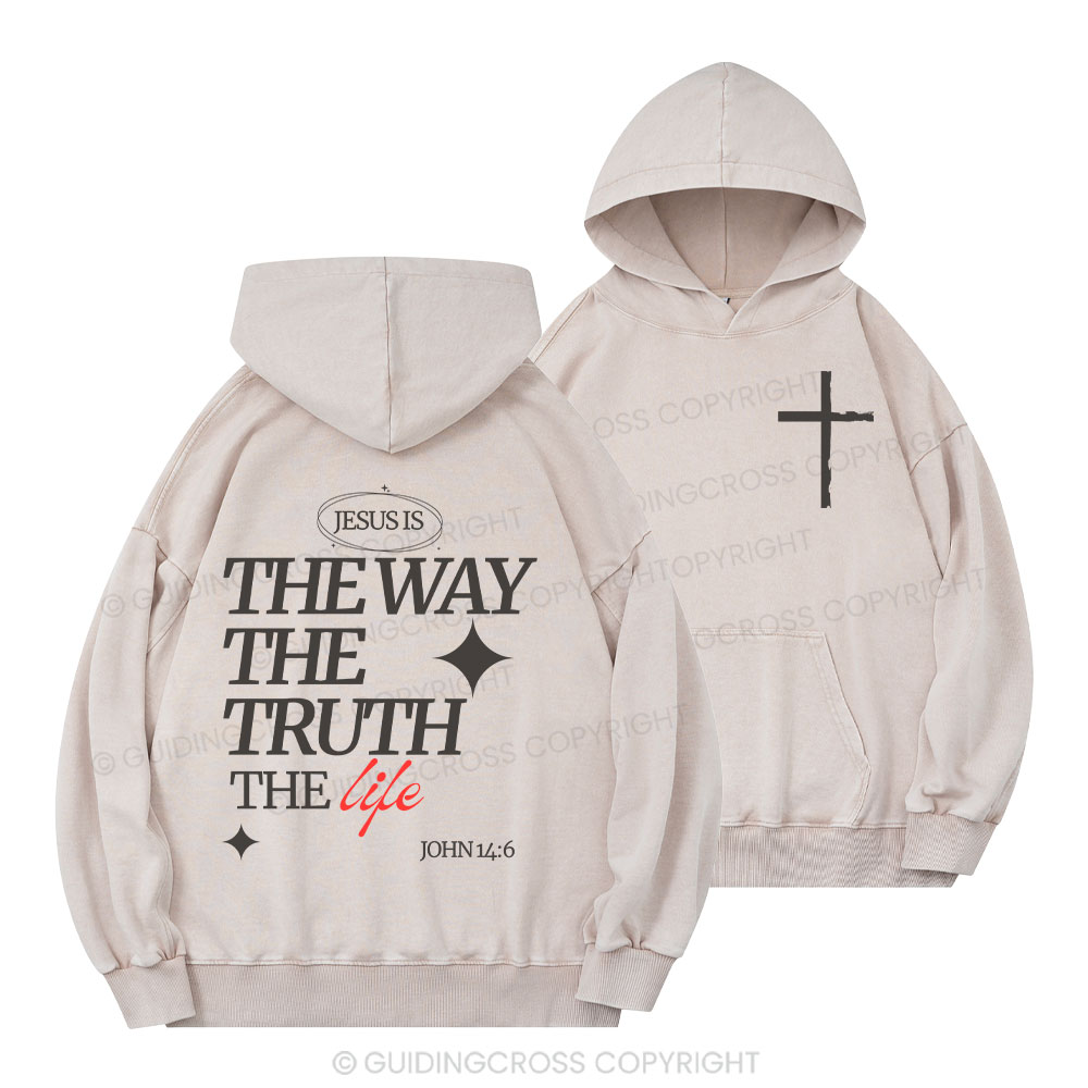 The Way The Truth The Life Christian Washed Hoodie