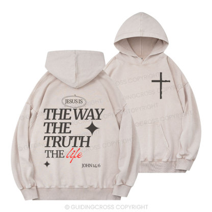 The Way The Truth The Life Christian Washed Hoodie