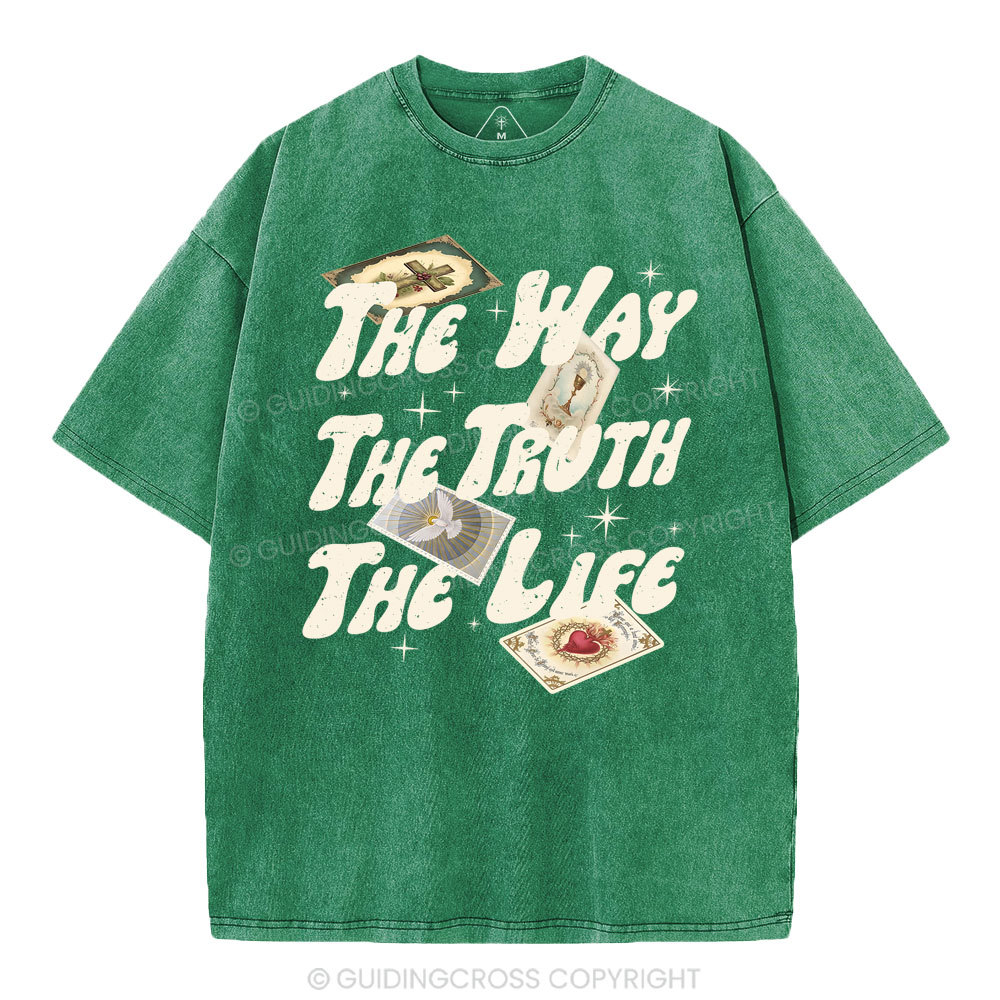 The Way The Truth The Life Christian Washed T-Shirt