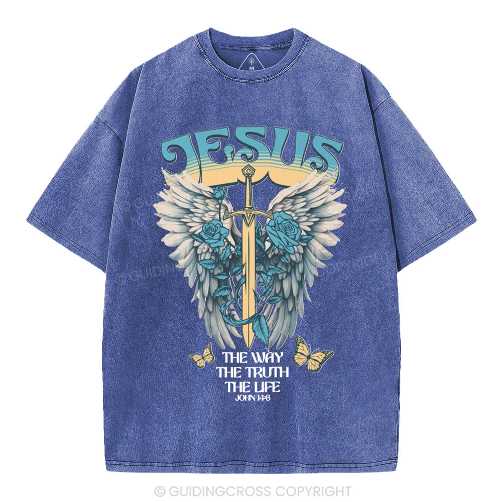 The Way The Truth The Life Christian Washed T-Shirt