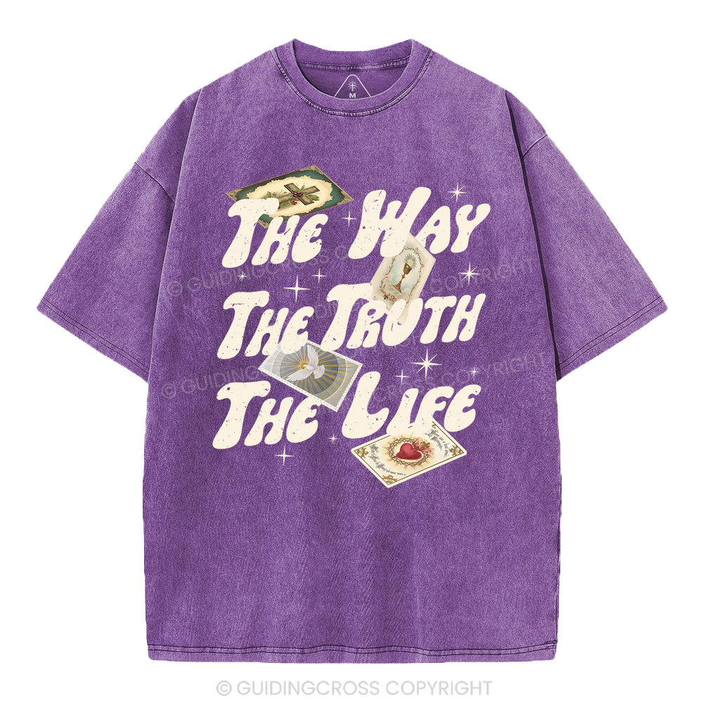 The Way The Truth The Life Christian Washed T-Shirt