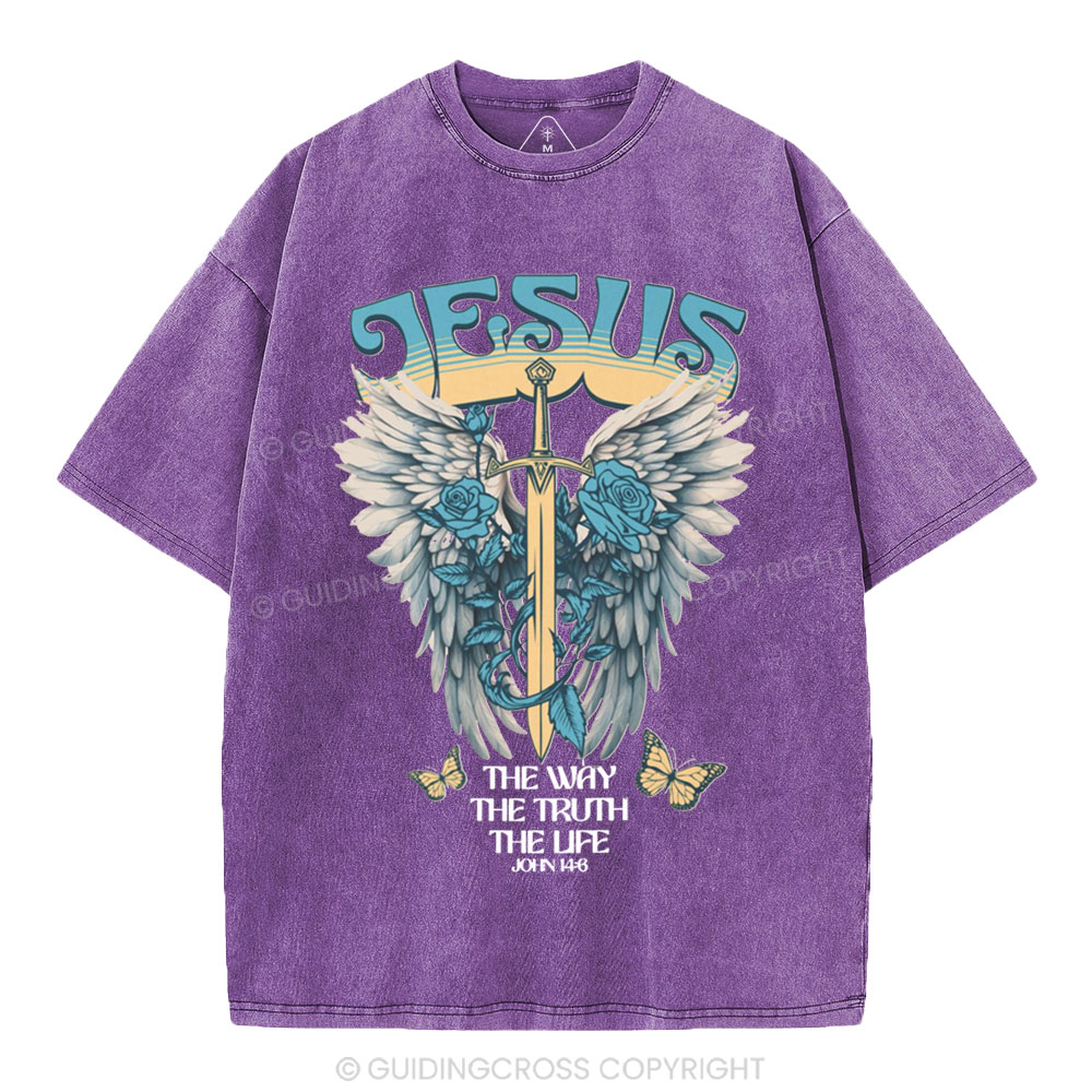 The Way The Truth The Life Christian Washed T-Shirt