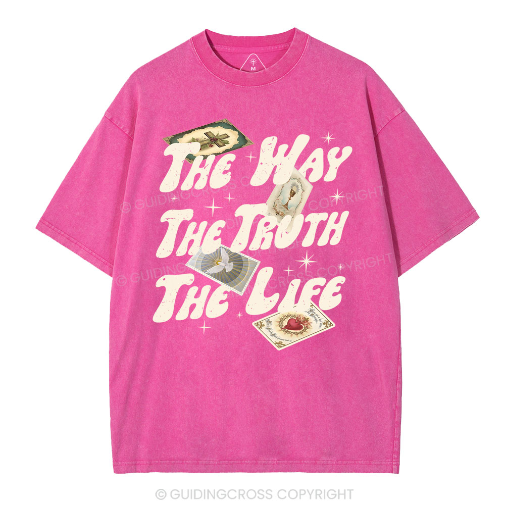 The Way The Truth The Life Christian Washed T-Shirt