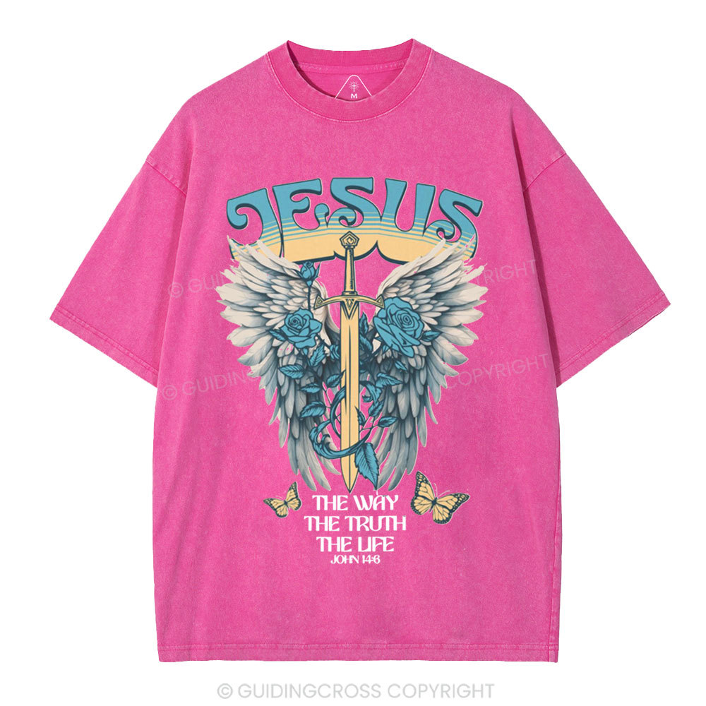 The Way The Truth The Life Christian Washed T-Shirt