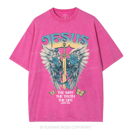 The Way The Truth The Life Christian Washed T-Shirt