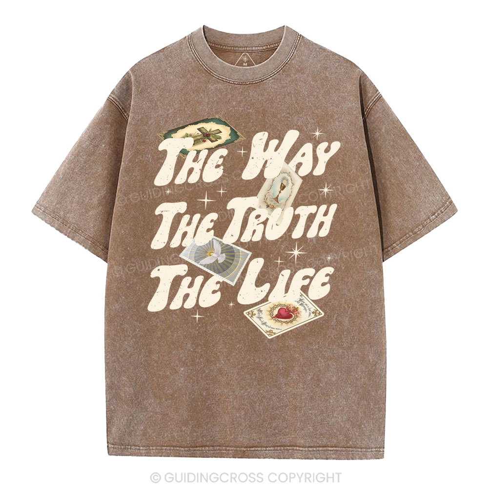 The Way The Truth The Life Christian Washed T-Shirt