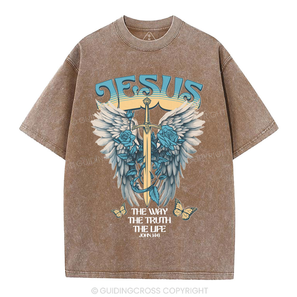 The Way The Truth The Life Christian Washed T-Shirt