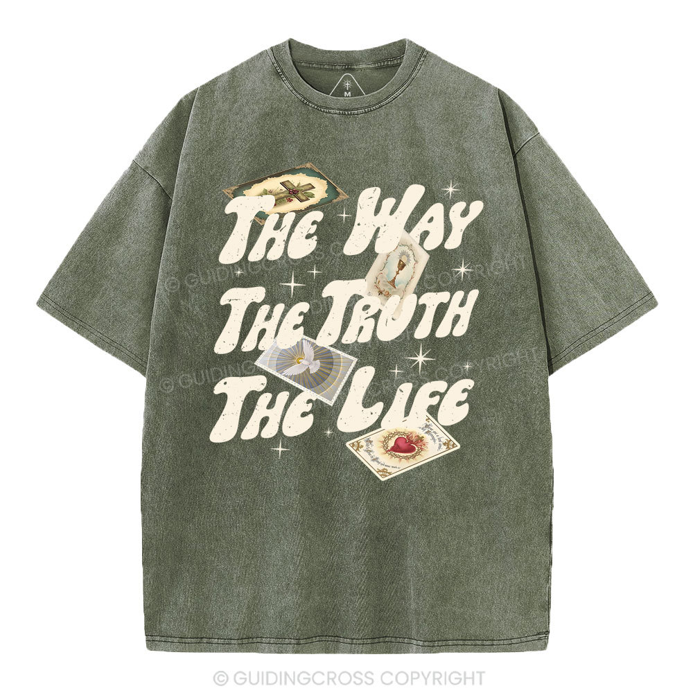 The Way The Truth The Life Christian Washed T-Shirt