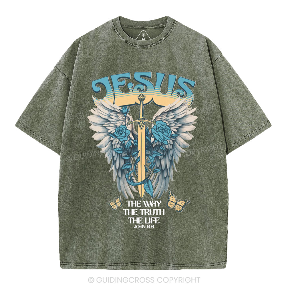 The Way The Truth The Life Christian Washed T-Shirt