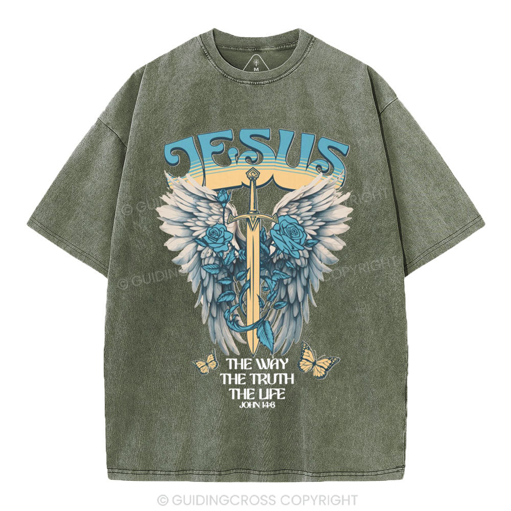 The Way The Truth The Life Christian Washed T-Shirt