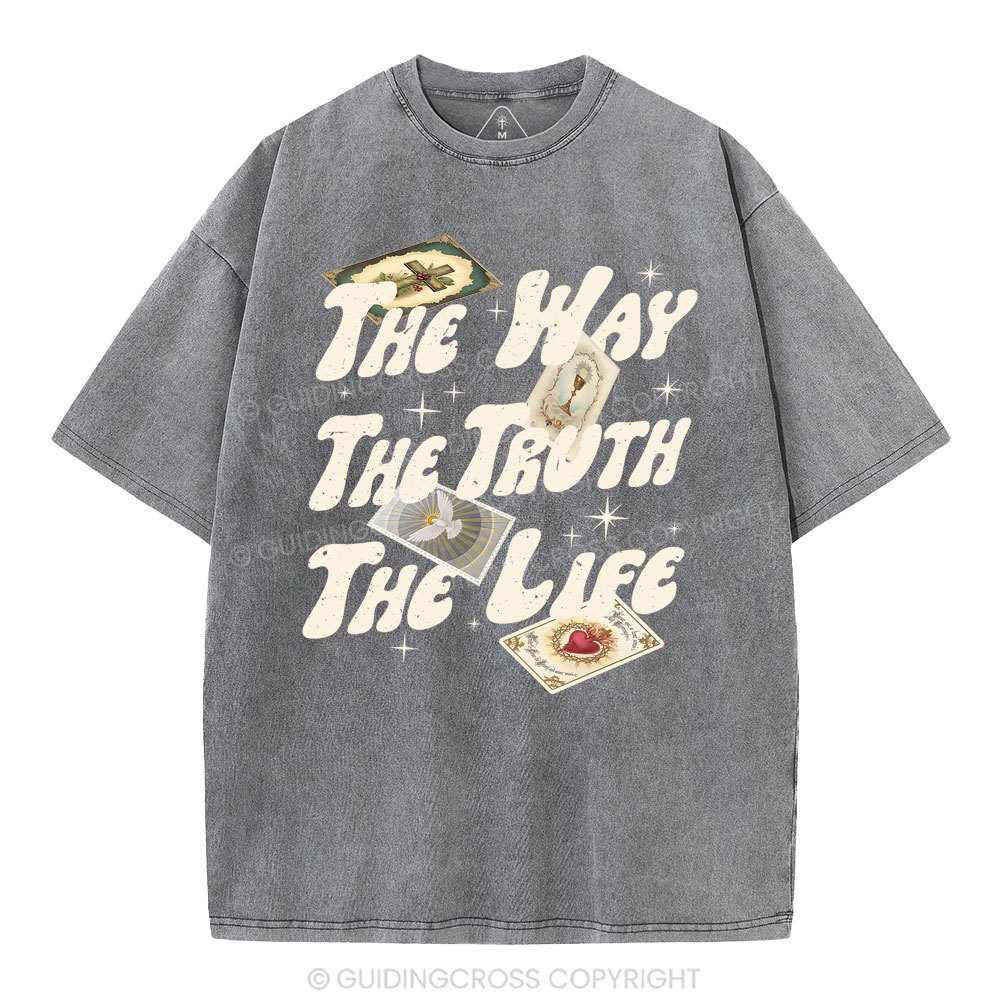 The Way The Truth The Life Christian Washed T-Shirt