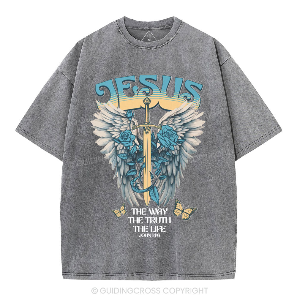 The Way The Truth The Life Christian Washed T-Shirt