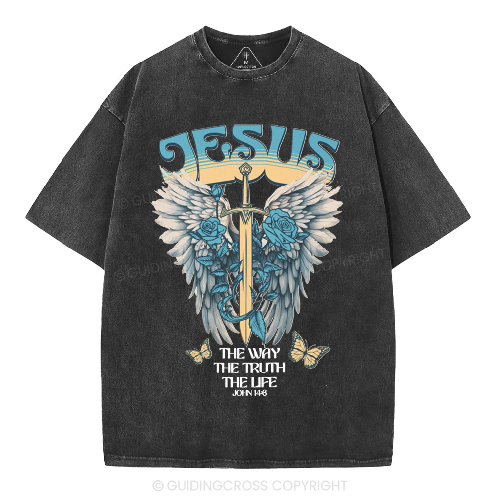 The Way The Truth The Life Christian Washed T-Shirt