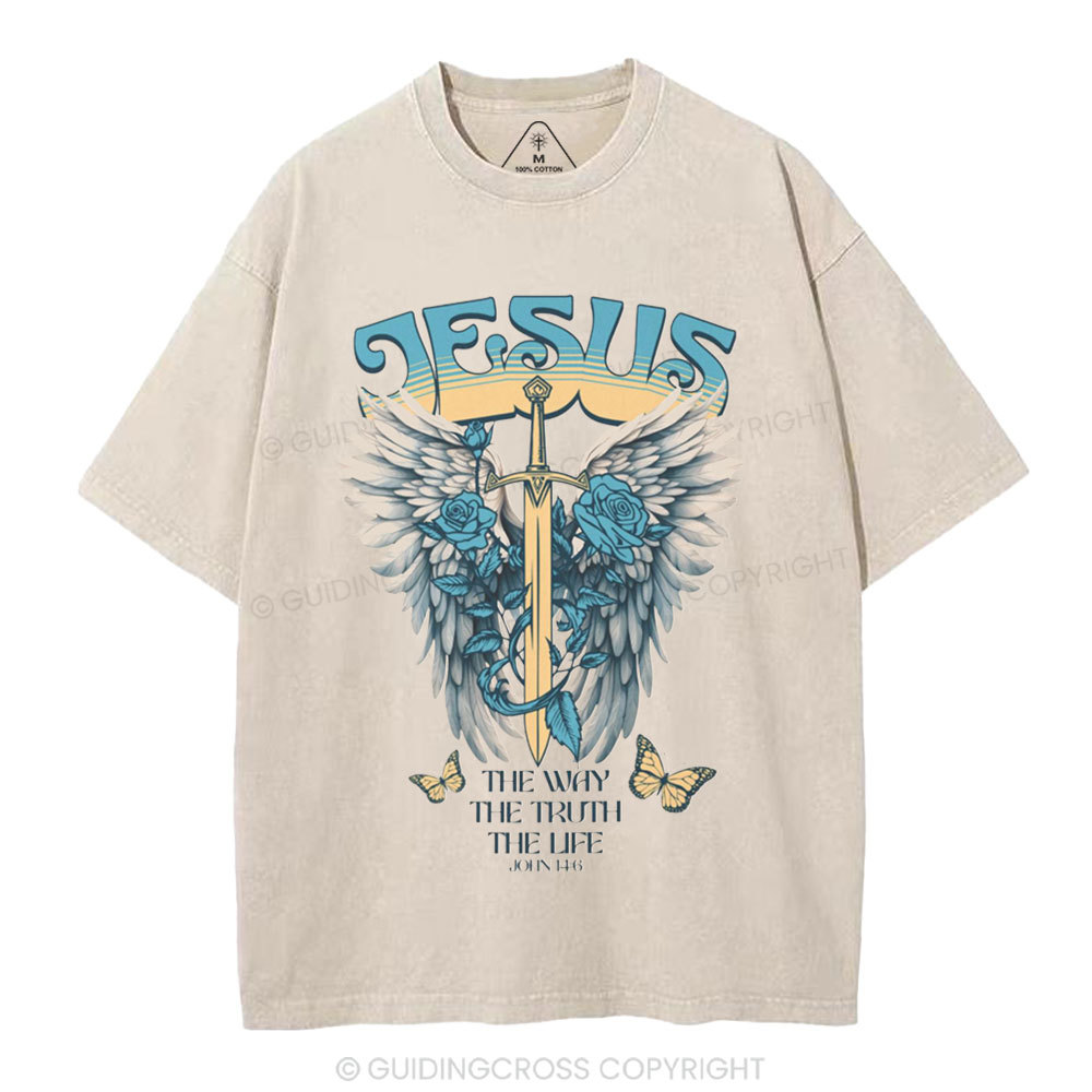 The Way The Truth The Life Christian Washed T-Shirt