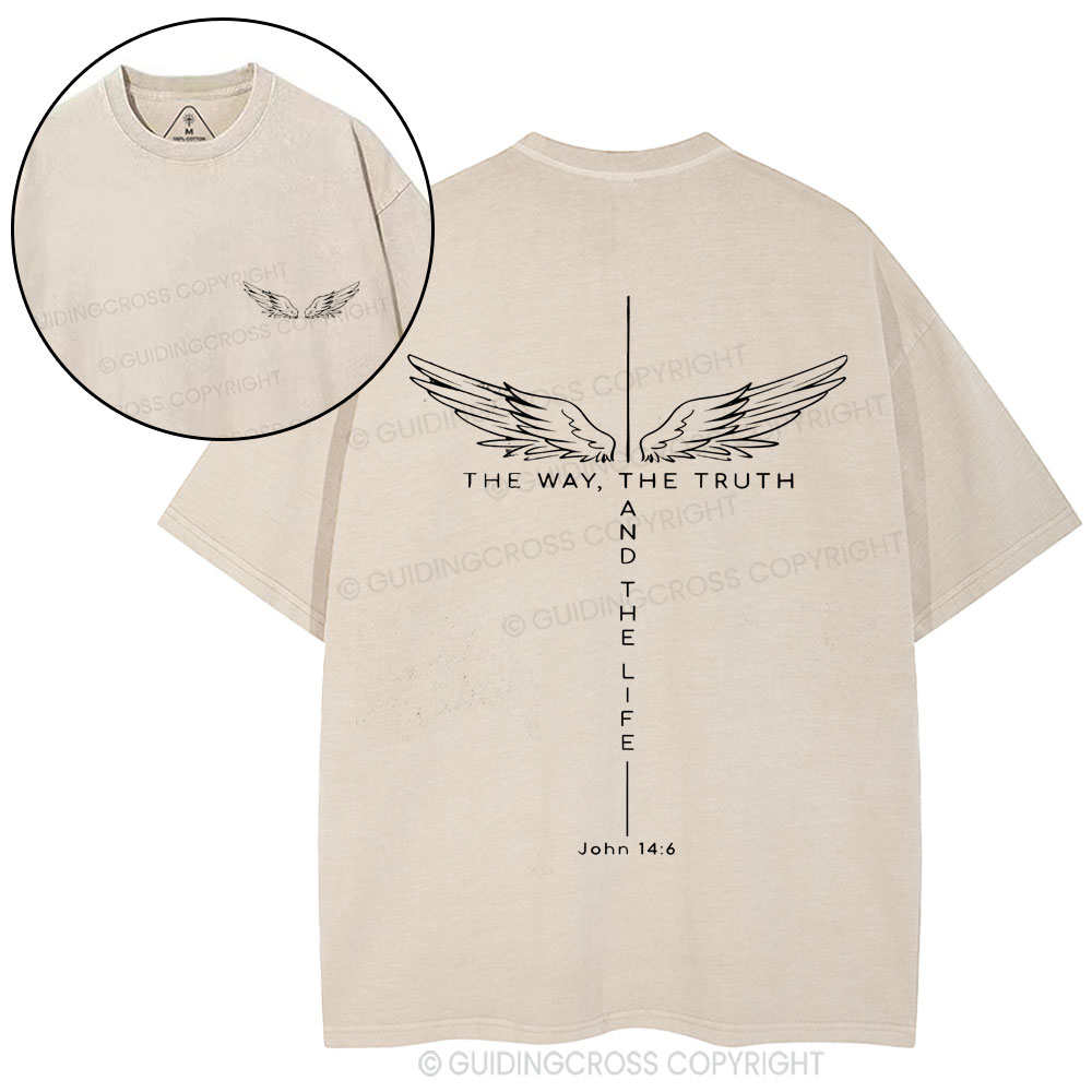 The Way The Truth The Life Christian Washed T-Shirt