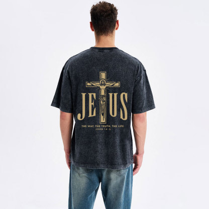 The Way The Truth The Life Christian Washed T-Shirt