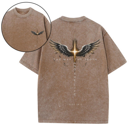 The Way The Truth The Life Christian Washed T-Shirt