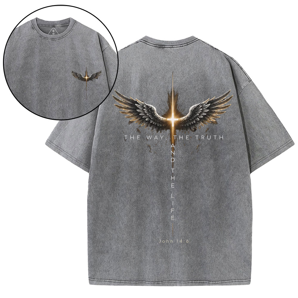 The Way The Truth The Life Christian Washed T-Shirt