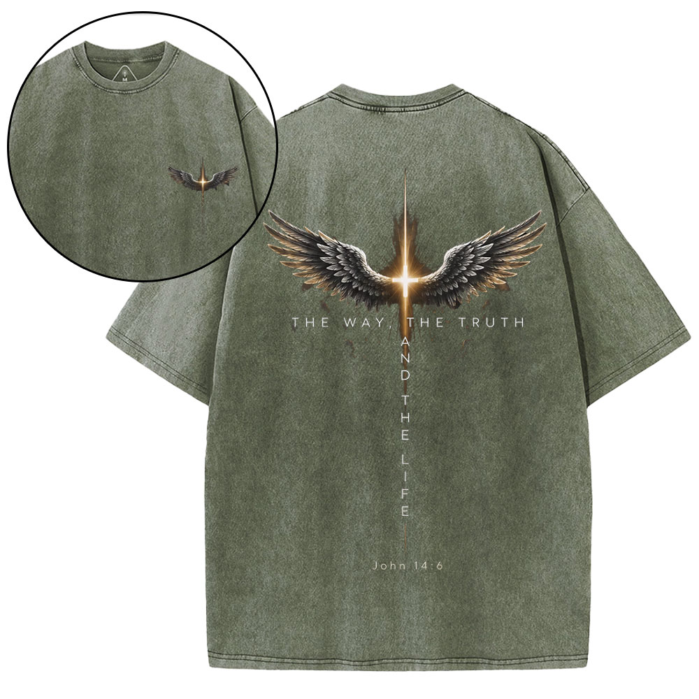 The Way The Truth The Life Christian Washed T-Shirt