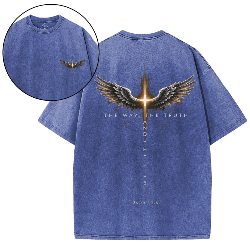 The Way The Truth The Life Christian Washed T-Shirt