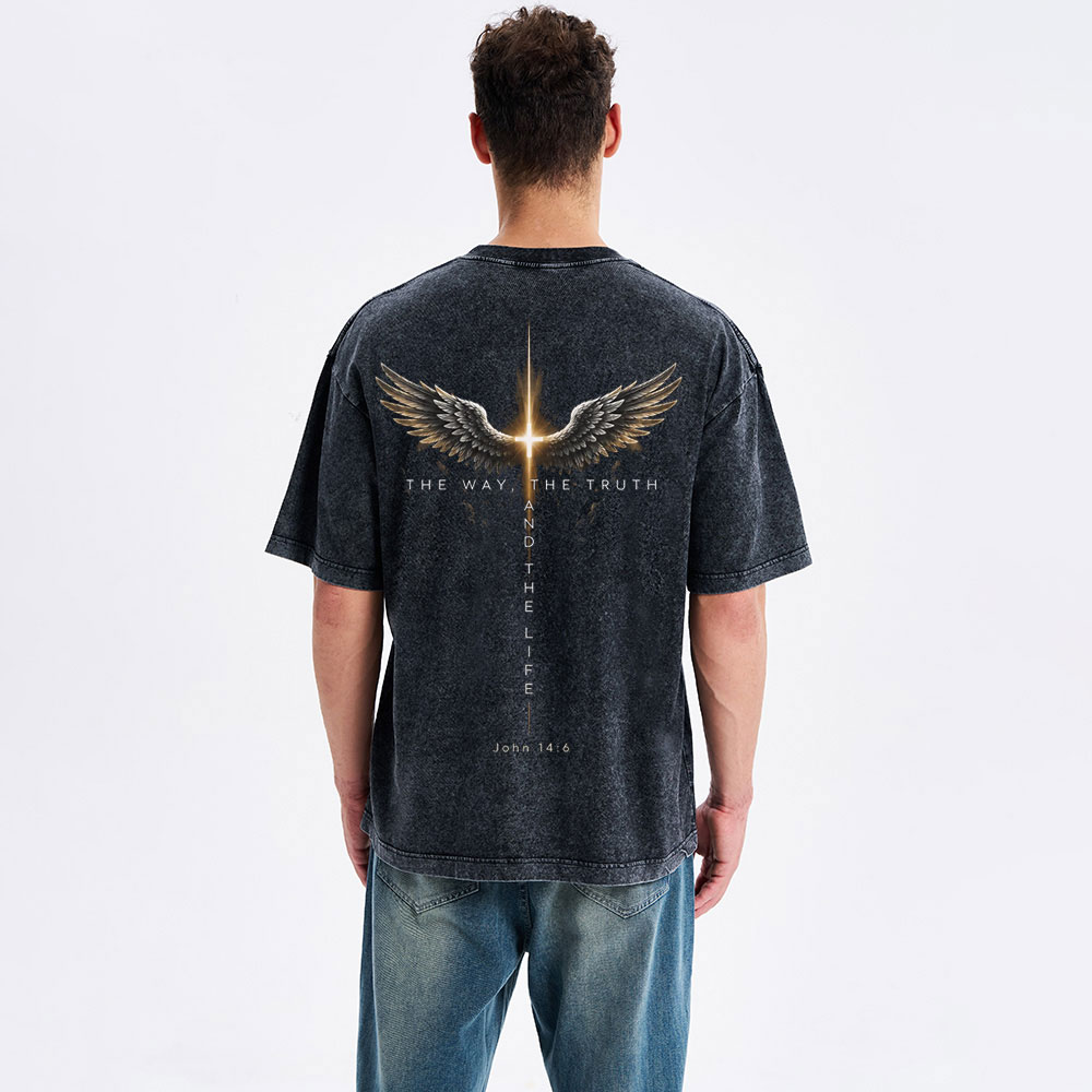 The Way The Truth The Life Christian Washed T-Shirt