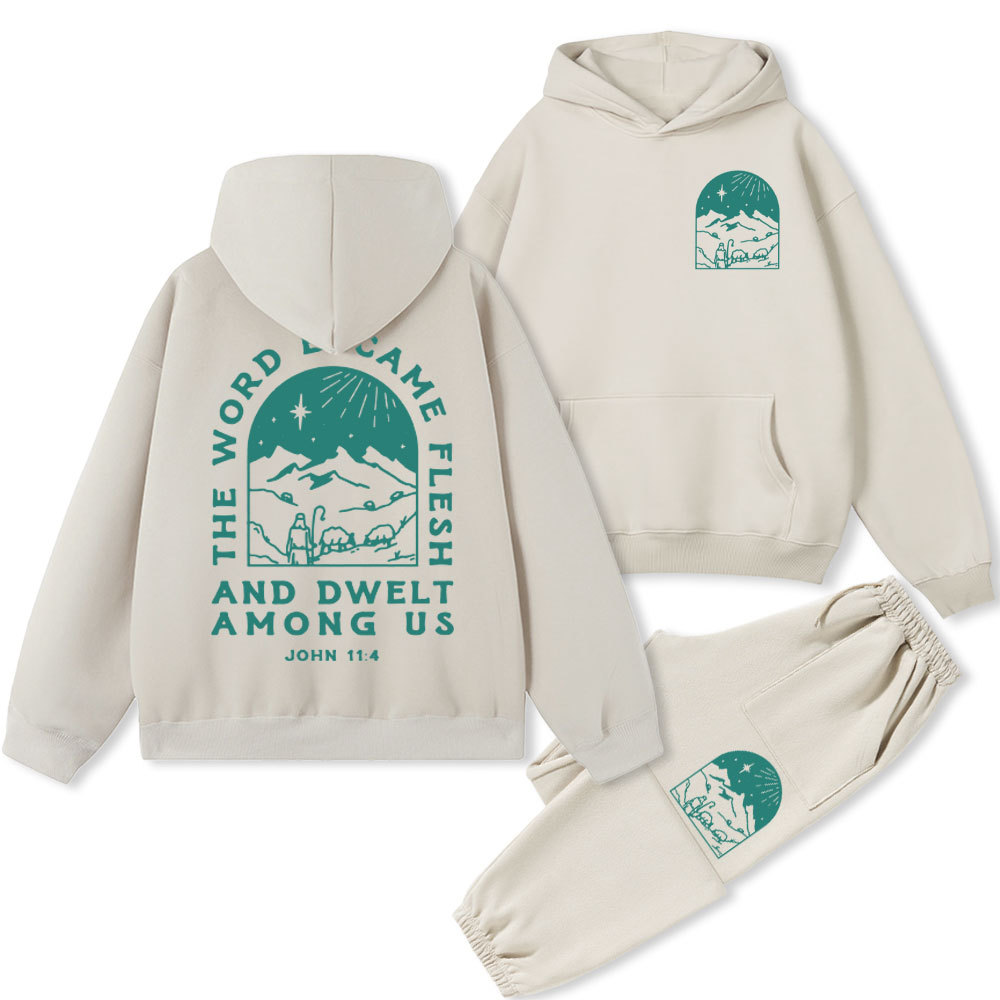 The Word Became Flesh Christian Fleece Hoodie Set