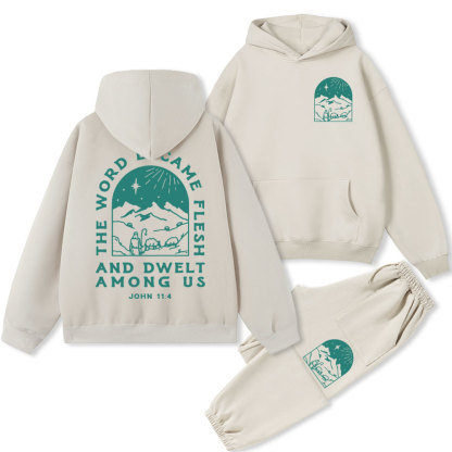 The Word Became Flesh Christian Fleece Hoodie Set