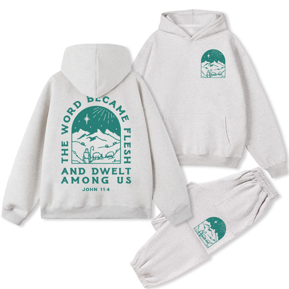 The Word Became Flesh Christian Fleece Hoodie Set