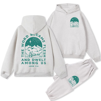 The Word Became Flesh Christian Fleece Hoodie Set