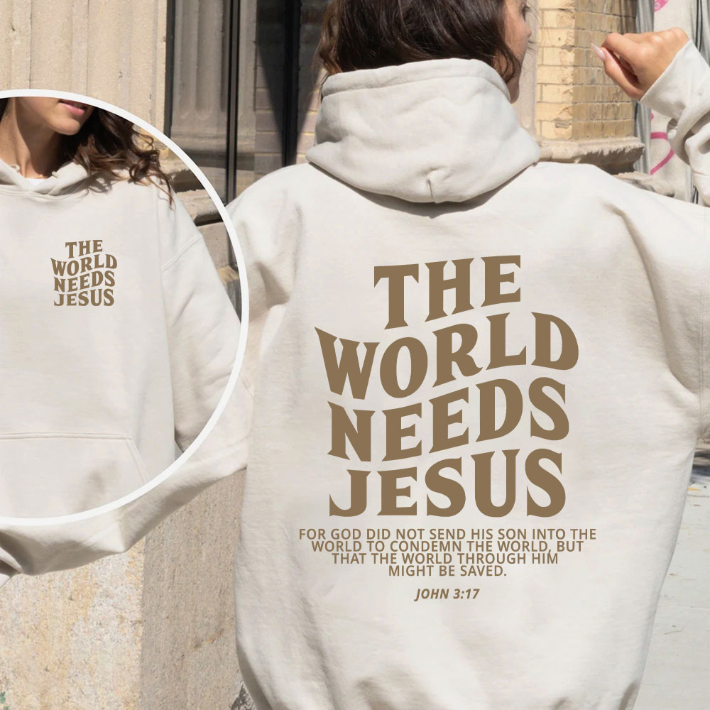 The World Needs Jesus Christian Fleece Hoodie Set