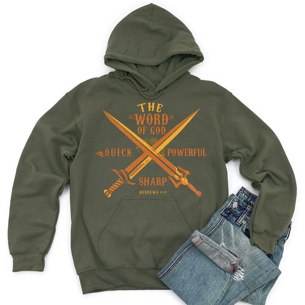 The World Of God Quick Powerful Shark Hebrews 4:12 Christian Hoodie