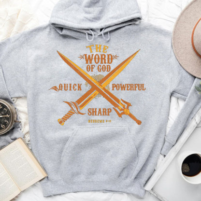 The World Of God Quick Powerful Shark Hebrews 4:12 Christian Hoodie