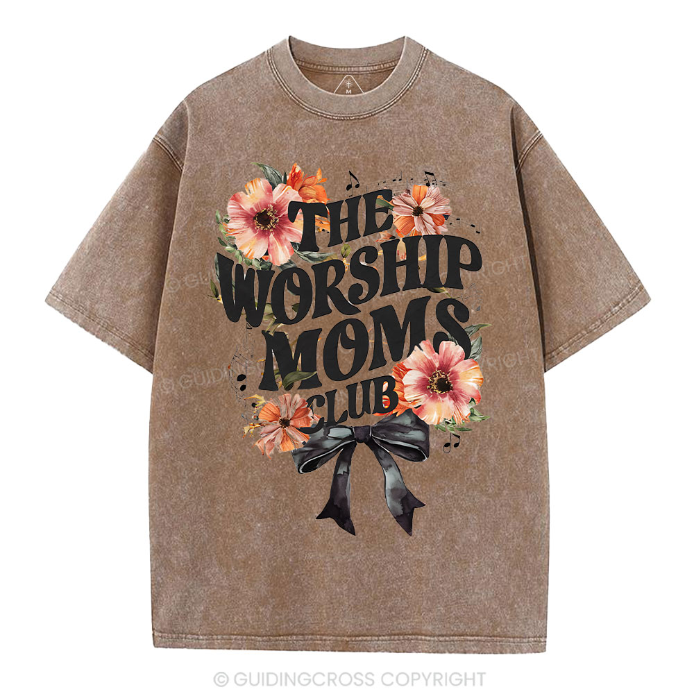 The Worship Moms Club Christian Washed T-Shirt