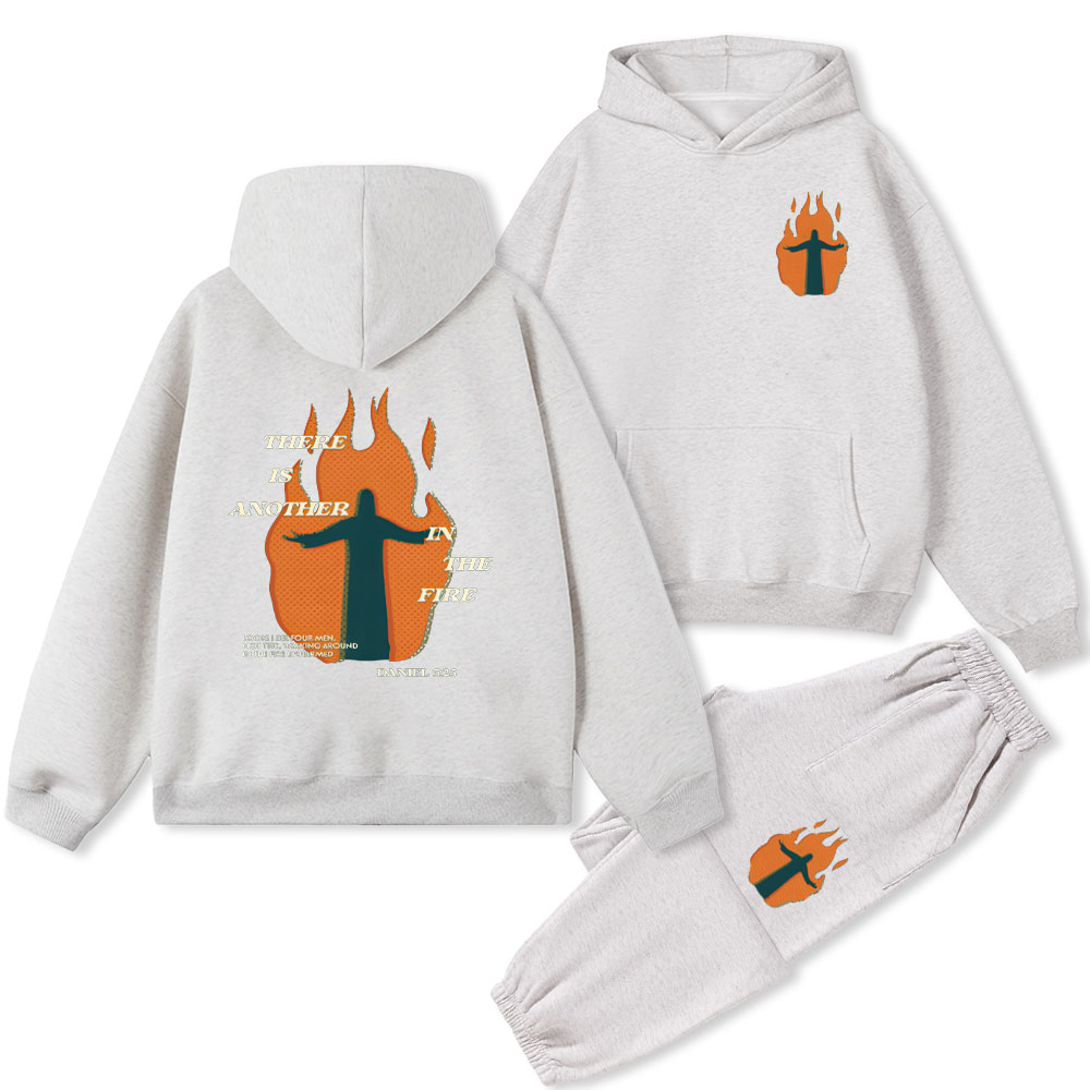 There Is Another In The Fire Christian Fleece Hoodie Set