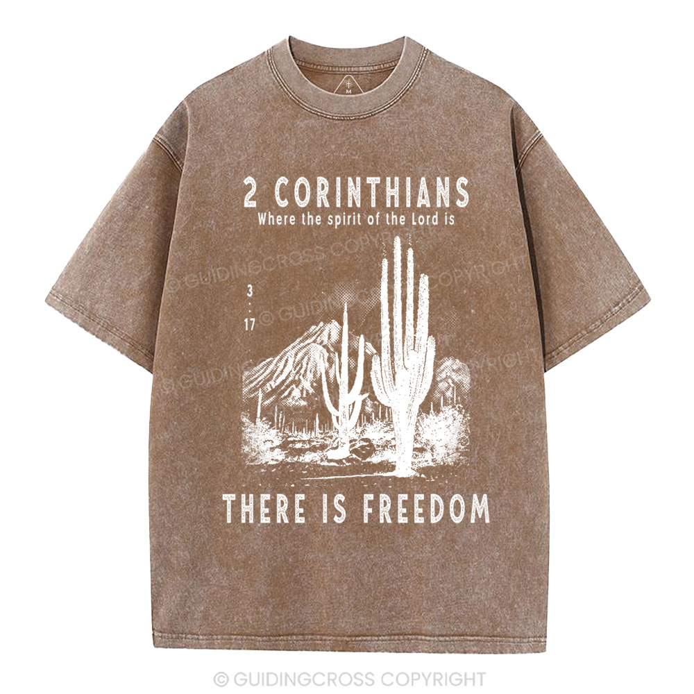 There Is Freedom Christian Washed T-Shirt