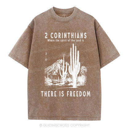 There Is Freedom Christian Washed T-Shirt