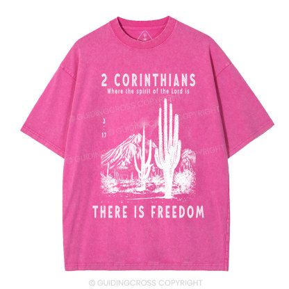 There Is Freedom Christian Washed T-Shirt