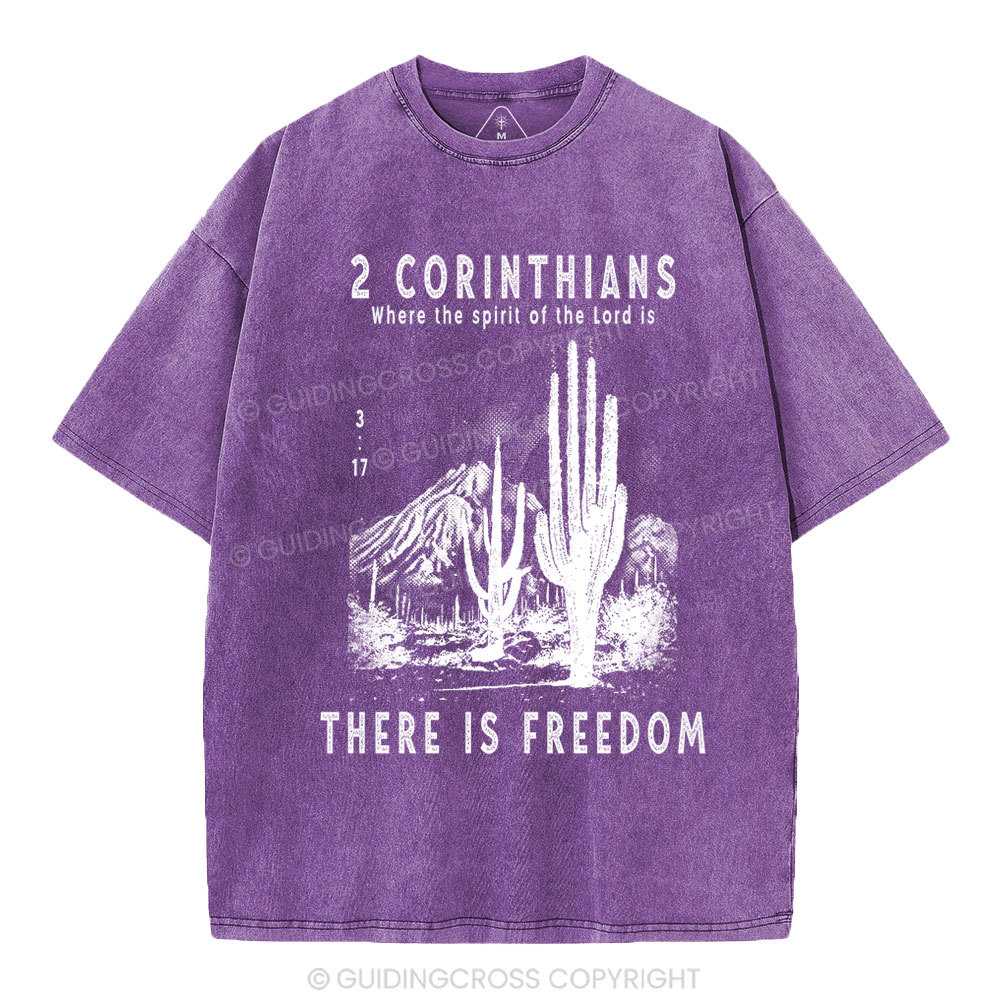 There Is Freedom Christian Washed T-Shirt