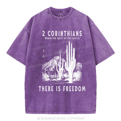 There Is Freedom Christian Washed T-Shirt